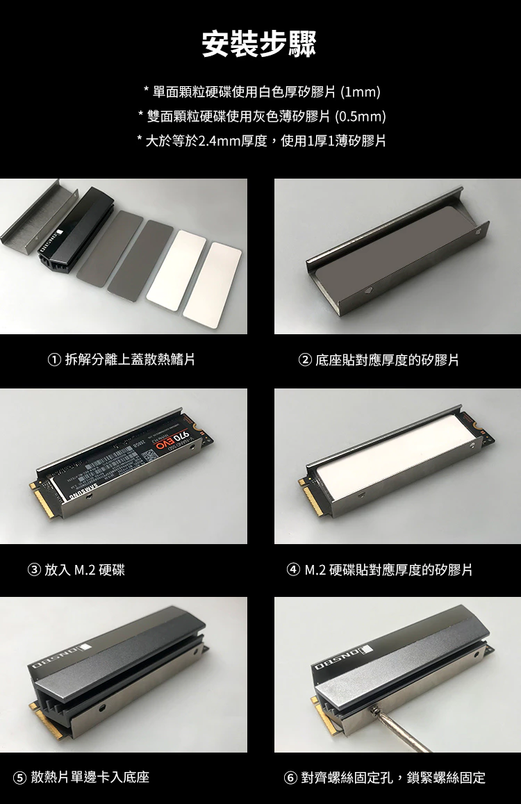 M2 SSD 散熱片與導熱貼
